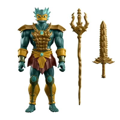 Produktbild von Masters of the Universe Origins 200X Mer-Man aus der Cartoon-Kollektion, ca. 14 cm große Actionfigur, MOTU-Spielzeug, 6 Jahr(e), Mehrfarbig, Kunststoff