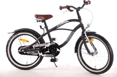 Produktbild von TPFSports Black Cruiser Kinderfahrrad - Jungen - 18 Zoll - Rücktritt + Handbremse - Schwarz