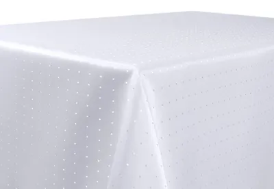 Produktbild von Damast Punkte bügelfrei fleckenabweisend pflegeleichte Tischwäsche,Weiß, (Eckig110x110cm)
