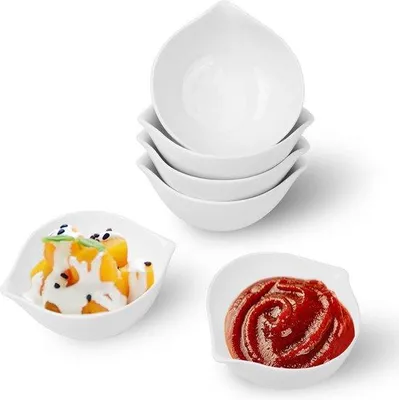 Immagine prodotto di Piccoli piattini da salsa in porcellana, 155 ml, set da 6 pezzi per dessert