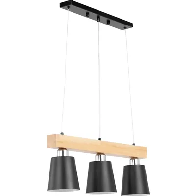 Zdjęcie produktu dla Lampa sufitowa wisząca 3 punktowa E27 - drewniana belka