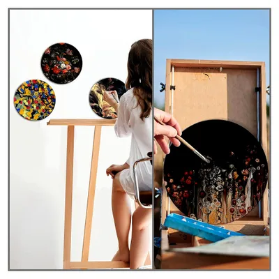 Produktbild von 2 Stück runde Kunststoffplatten 25 cm schwarz