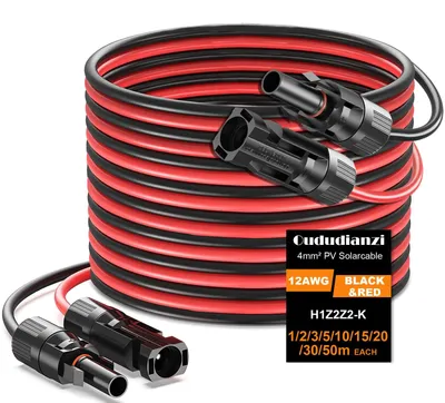 Productafbeelding van Zonnekabel 4 mm², 2x20m, fotovoltaïsche kabel