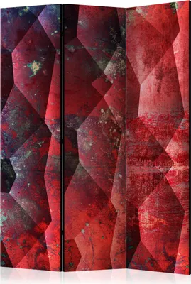 Produktbild von 3-teiliger Doppelseitiger Vlies Paravent - Purple Relief 135x172 cm Muster f-A-0775-z-b