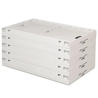 Produktbild von 5x Faltbox mit 2 Durchfassgriffen, LxBxH 600x400x320 mm, grau