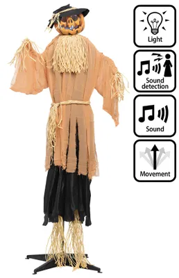 Produktbild von Animierte Vogelscheuche Halloween Deko – 190 cm