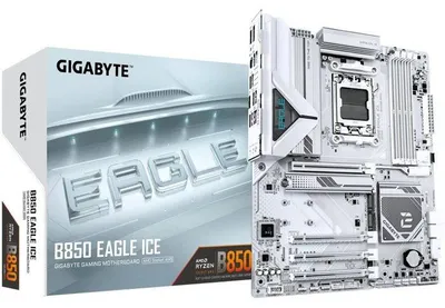Produktbild von Mainboard GIGABYTE B850 EAGLE ICE, ATX, AMD B850 Chipsatz, DDR5, PCIe 5.0, WiFi 7