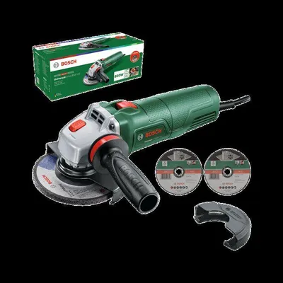 Obrázek produktu pro Bosch UniversalGrind 850-125  850 W úhlová bruska s kabelem, 125 mm, včetně 3 řezacích kotoučů