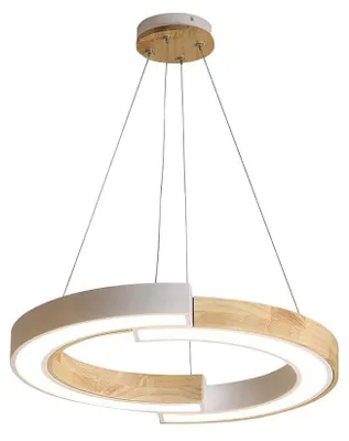 Immagine prodotto di V-TAC Lampadario design moderno LED in legno a Sospensione , a mezzaluna Colore Bianco 43*37*112cm 3000K - 10090