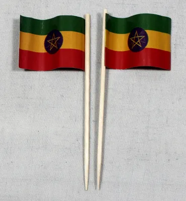Produktbild von Party-Picker Flagge Äthiopien Papierfähnchen in Spitzenqualität 25 Stück Beutel