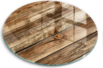 Produktbild von Glasschneideplatte - Herdabdeckplatte - fi40 cm -Schneidebrett - Spritzschutz - Holzstrukturplatten