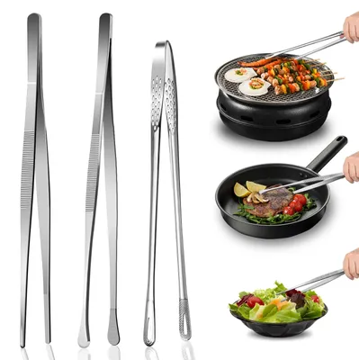 Produktbild von Set mit 3 Edelstahl-Küchenzangen – 30 cm und 28 cm