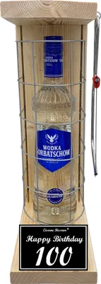 Produktbild von Wodka - 100 Happy Birthday - Eiserne Reserve Gitterkäfig Geschenk 100. Geburtstag