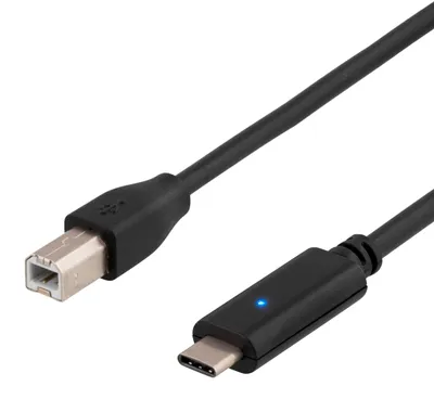 Obrázek produktu pro Deltaco USBC-1016, 2 m, USB C, USB B, USB 2.0, Černá