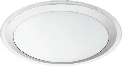 Produktbild von EGLO LED Deckenlampe Competa 1, 1 flammige Deckenleuchte, Material: Stahl und Kunststoff, Farbe: Silber, weiß, Ø: 43,5 cm