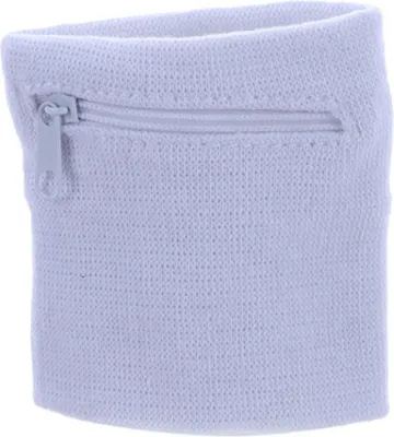 Produktbild von Jumada's - Schweißband - Armband - Handgelenkschweißband - Reißverschluss - 8 x 8 CM - Weiß