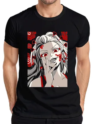Immagine prodotto di Maglietta da uomo Yandere Anime Donna Rose Rosso Nero Regalo Gotico Horror, Nero, S