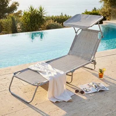Immagine prodotto di Milani Home - Brandina Pieghevole Prendisole Da Mare E Campeggio In Metallo - Grigio