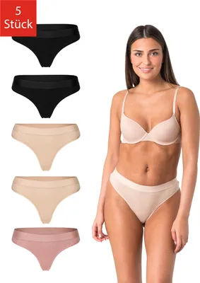 Produktbild von Elsie Unterhosen Damen Tanga Slip 5er Pack, Damen Größen:M, Damen Farben:Mix
