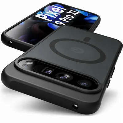 Produktbild von Google Pixel 9 Pro XL Hülle - MagSafe Case magnetisch Matt Schwarz Dünn | Schutzhülle stoßfest Handyhülle - Kameraschutz | Cover Bumper | GreenHec