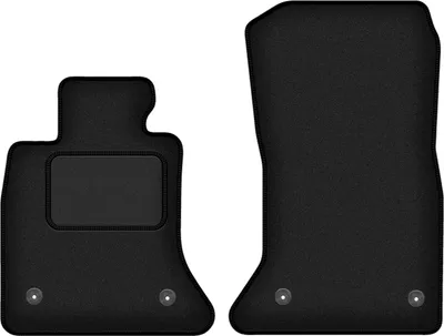 Produktbild von Velours-Fußmatten Vorne passend für BMW 5 F10_FL (Limousine, Bj. 2013-2017) – schwarz, passgenau, mit Befestigungen set 2 Stk. - STANDARD