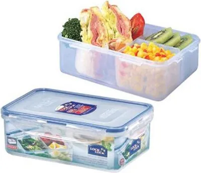 Produktbild von Vorratsdose rechteckig, 1,0 l mit 3 Innenboxen 205 x 134 x 69 mm
