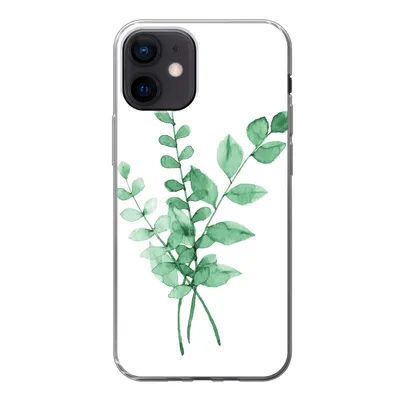 Produktbild von MuchoWow® Handyhülle Schutzhülle Hülle für iPhone 12 Aquarelle - Blätter - Pflanzen Silikon Softcase Handy Hülle - Schutzhülle