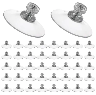 Produktbild von Saugnapf Saughaken Wandhaken - Ø 40 mm - M4 Gewinde - 40 Stück - Transparent