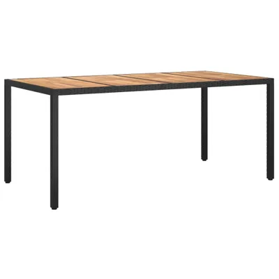 Obrázok produktu pre Záhradný stôl 190x90x75 cm polyratan a akáciové drevo čierny
