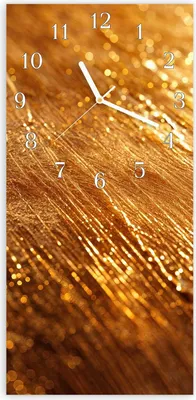 Produktbild von Wanduhr aus Glas mit Motiv Goldene Textur- 30 x 60 cm - inkl. Aufhängesystem