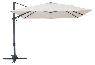 Image de Axi Alina Parasol Déporté Carré 300 X 300 Cm, Anthracite/Beige | Pour Le Jardin / Terrasse Avec Armature Thermolaquée | Pied En Croix Et Housse De