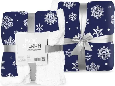 Produktbild von Weihnachtsdecke 150x200 SHERPA Schneeflocken