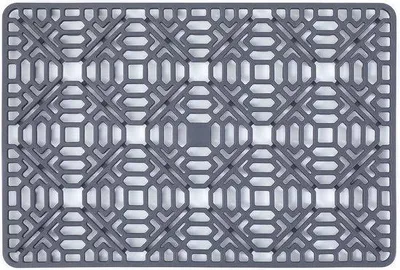 Productafbeelding van Unyqoos® siliconen spoelbakmat – beschermmat voor spoelbakken, hittebestendig en antislip, opvouwbaar, 1,1 cm dik, 40,5 x 27,5 cm, grijs