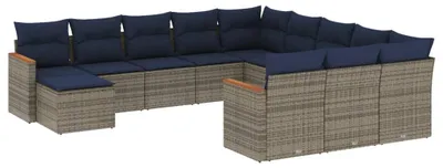 Image de Ensembles de bancs de jardin - Banc de jardin - Banc d'extérieur - Mobilier de jardin - Ensemble lounge - Rotin synthétique résistant aux intempéries
