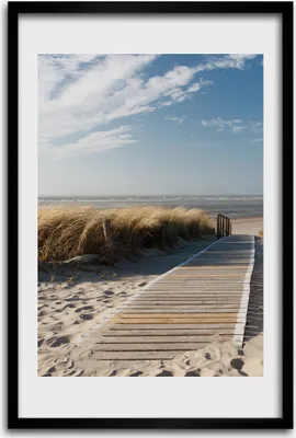 Produktbild von Bild - Bilderrahmen - 40 cm x 60 cm - MDF - Rahmen - Wandkunst - Weg zum Strand