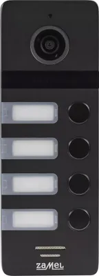 Produktbild von Zamel VO-804B Video-Außenpanel, schwarz. Vierfamilien-Gegensprechanlage.