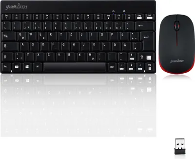 Produktbild von Perixx PERIDUO-712BDE USB Keyboard and mouse set German, QWERTZ Black