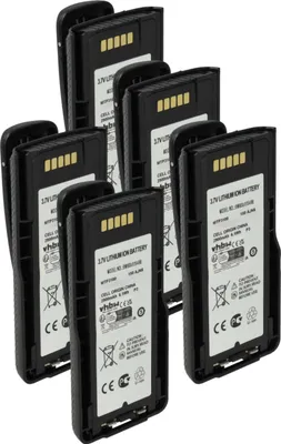 Produktbild von vhbw 5x Akku Ersatz für Motorola PMNN4522A, QA02319AA, QA02315AA für Funkgerät, Walkie Talkie (2900 mAh, 3,7 V, Li-Ion)