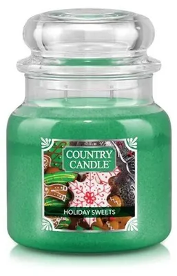 Immagine prodotto di Candela profumata Country Candle Holiday Sweets, formato medio, con 2 stoppini (453 g)