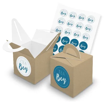 Produktbild von itenga SET 24x Würfelboxen mit Griff Braun (V43) + Motivsticker (M76)