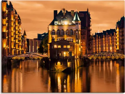 Produktbild von ARTland Leinwandbild Speicherstadt in Hamburg Größe: 60x45 cm