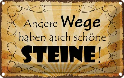 Produktbild von vianmo Blechschild 12x18 cm andere Wege auch schöne Steine Spruch Zitat