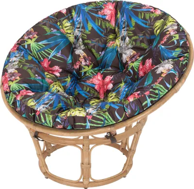 Obrázek produktu pro Kulatý polštář SOA Ø114 cm pro židle Papasan & Jordrup - tloušťka 8 cm, šedý, odolný proti povětrnostním vlivům, certifikovaný OEKO-TEX - HobbyGarden
