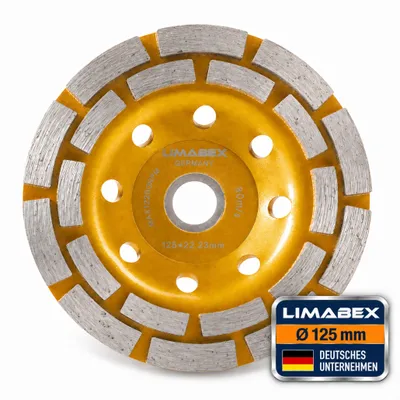 Produktbild von Diamantschleiftopf 125 mm Estrich Beton Stein doppelreihig Topfscheibe