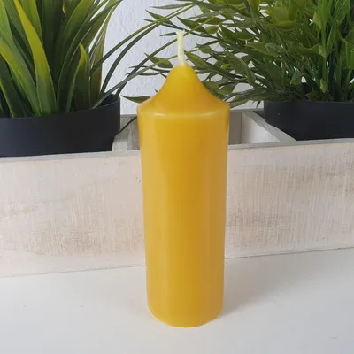 Produktbild von Bienenwachskerze Stumpenkerze 12 cm
