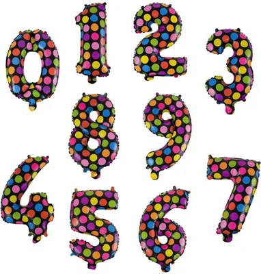 Immagine prodotto di Palloncino in foil numero 9, circa 40 cm, a pois colorati