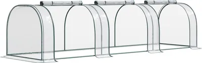 Produktbild von Foliengewächshaus Gewächshaus Treibhaus Mit Tür Frühbeet Pflanzenhaus Pflanzenaufzucht Stahl Pvc Transparent Grün 350 X 100 X 80 Cm