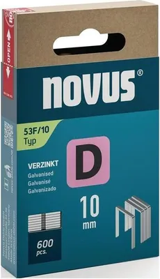 Obrázok produktu pre novus 042-0790 novus Tackerklammern 53F Flachdraht 10 mm, 600 St.