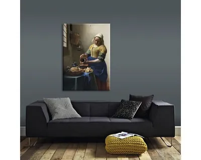 Produktbild von Art for the Home Leinwand Bild Wanddeko Schlafzimmer Wohnzimmer Milchmädchen 100 x 70 cm