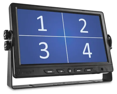 Produktbild von Carmedien 9" Quad Monitor CM-NMR9Q4 4 Fach Split-Screen Video Display LCD LED TFT Bildschirm 12V - 24 Volt Auto